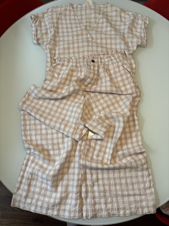 Lou & Grey Pants - Gingham Set - 100% Linen